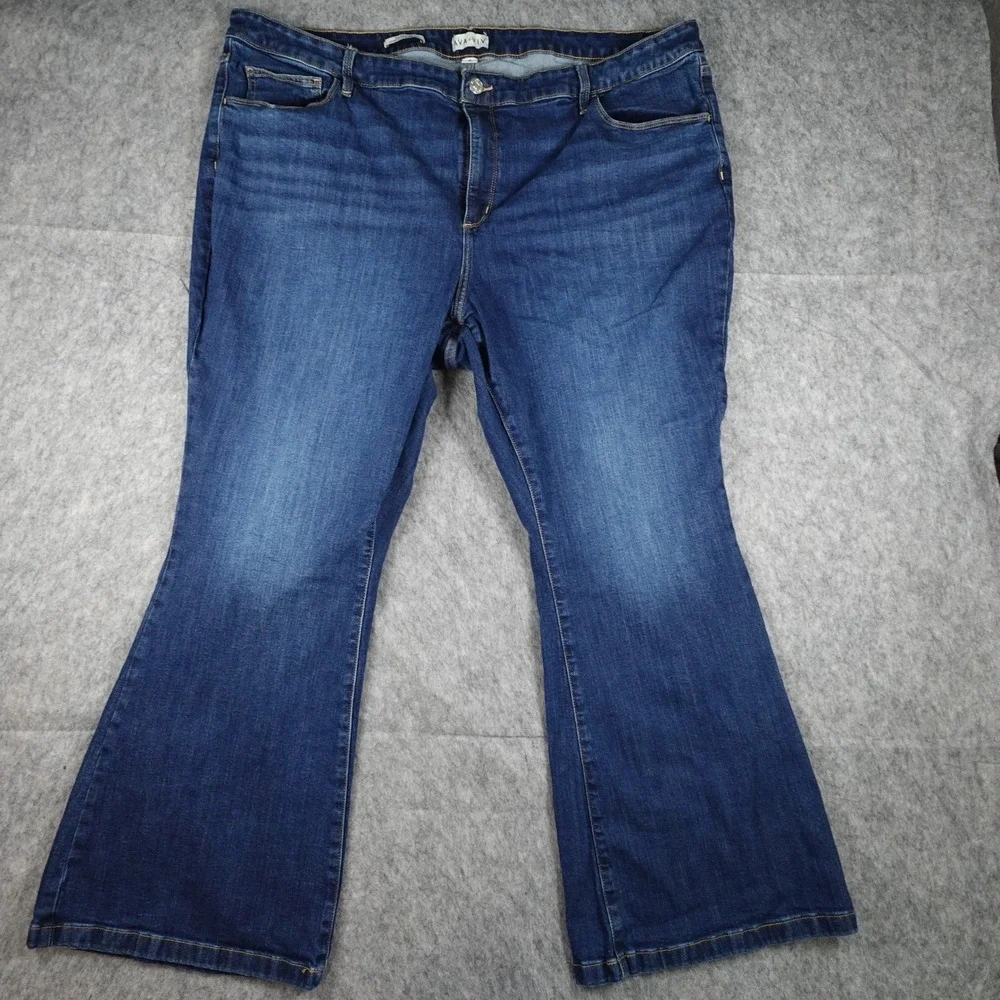 Ava‎ Viv Jeans Womens 26 Blue High Rise Flare Stretch Dark Wash Denim